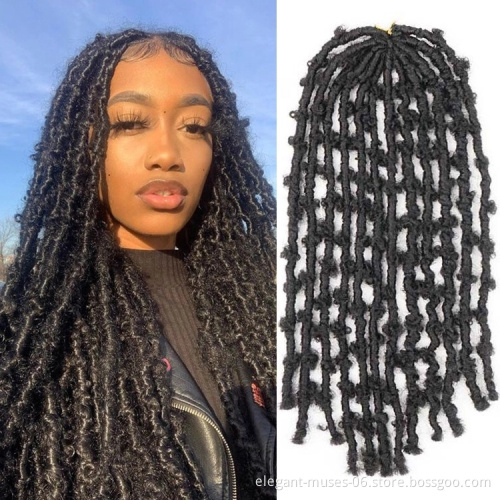 Distressed Locs Fluffy Crotchet Braiding Hair Water Wave Distressed Butterfly Locs Label Private Hair Butterfly Locs